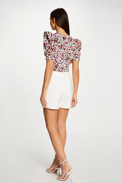 T-shirt manches courtes imprimé floral multico femme