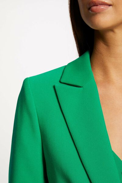 Veste city cintrée manches longues vert femme