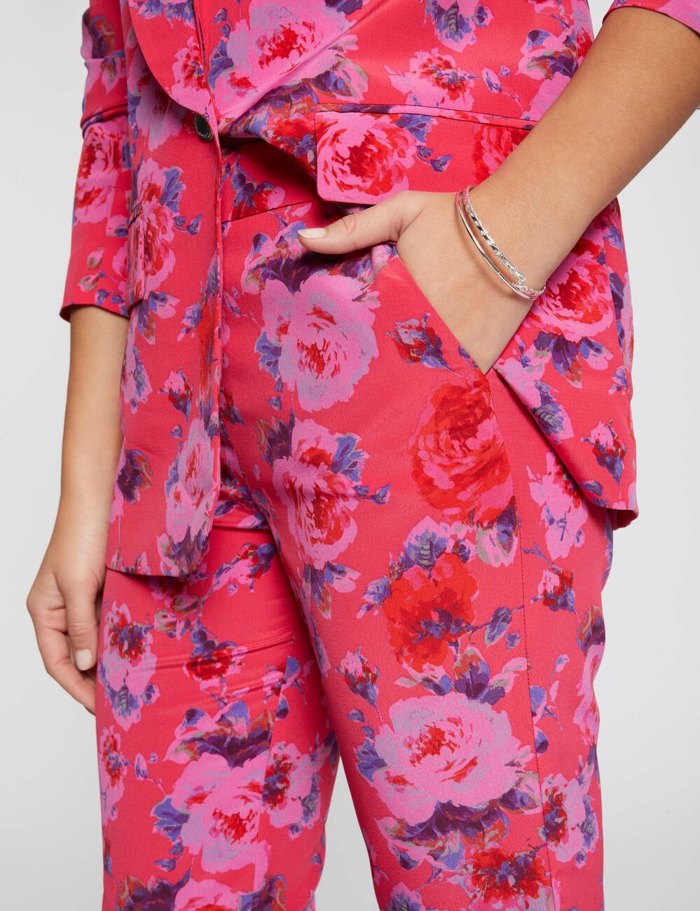 Pantalon ajusté imprimé multico femme
