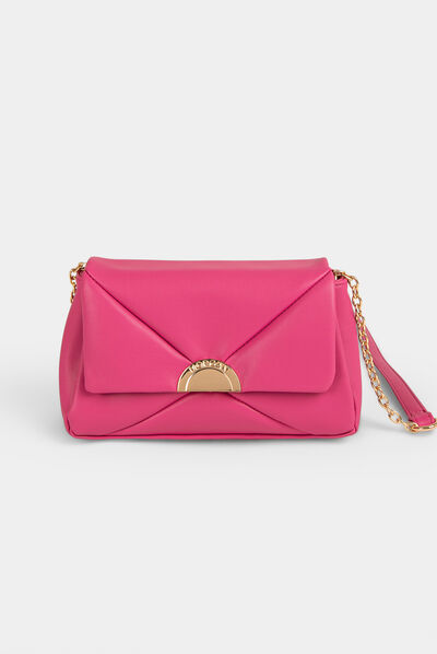 Sac à bandoulière avec chaînes rose femme