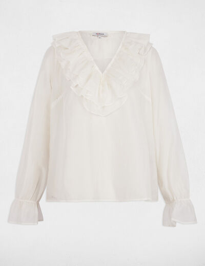 Blouse manches longues blanc femme