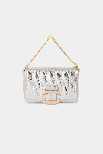 Sac matelassé avec boucle argente femme