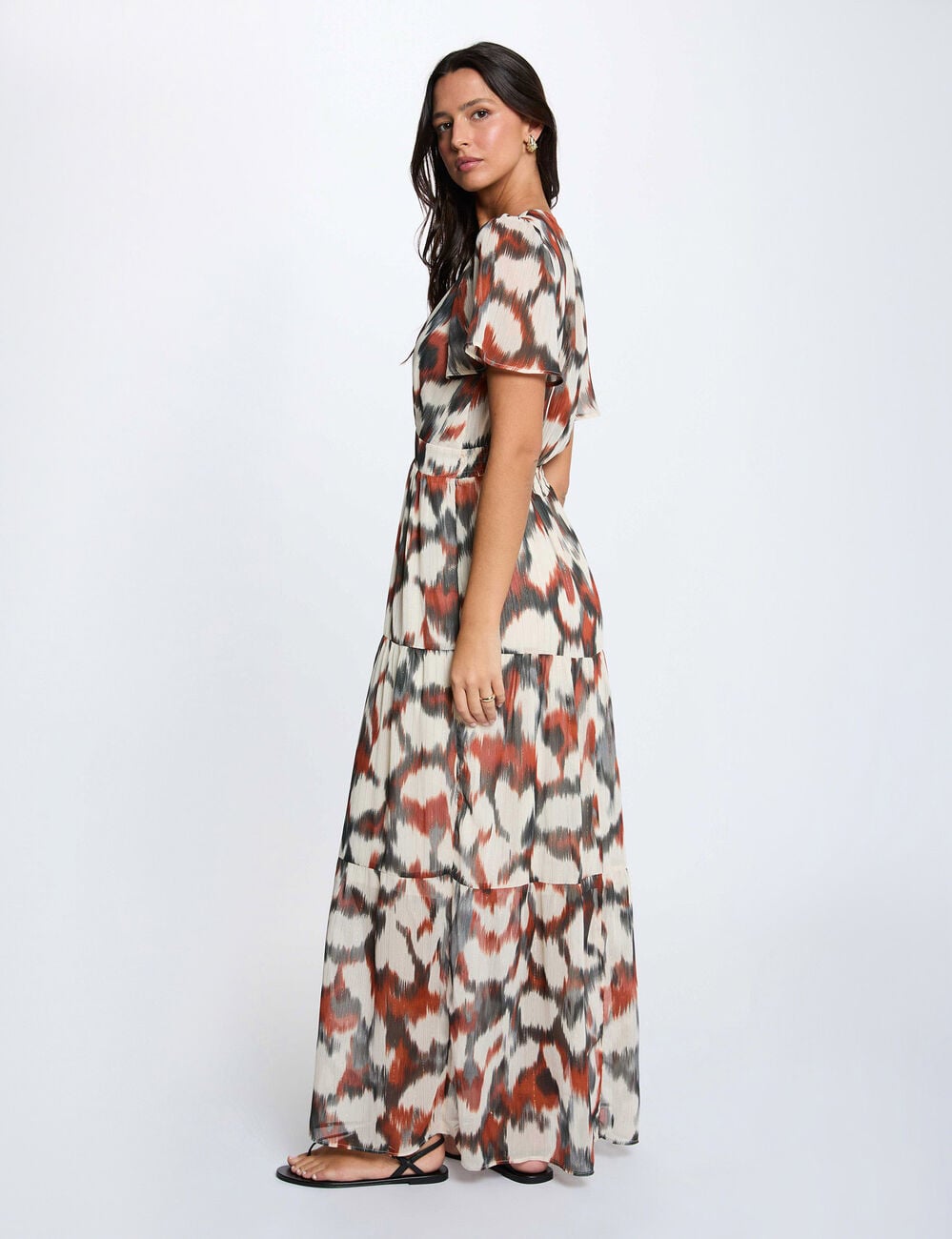 Robe longue cache coeur multicolore femme
