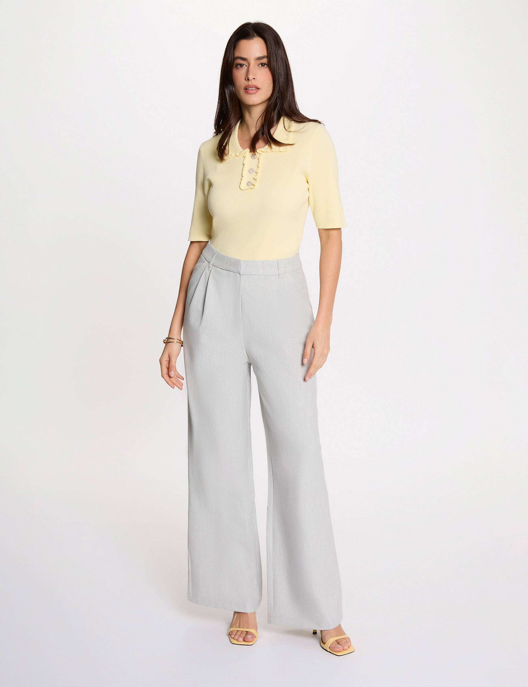 Pantalon large taille haute femme - vue 1