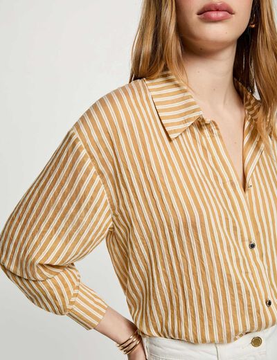 Chemise ray&eacute;e col &agrave; revers multicolore femme