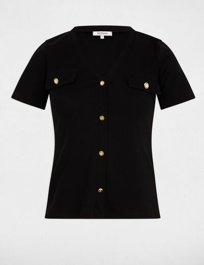 T-shirt manches courtes noir femme