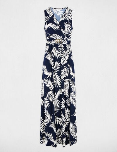 Robe longue droite imprim&eacute;e multicolore femme