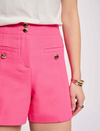 short droit a pinces rose femme Short droit à pinces rose femme