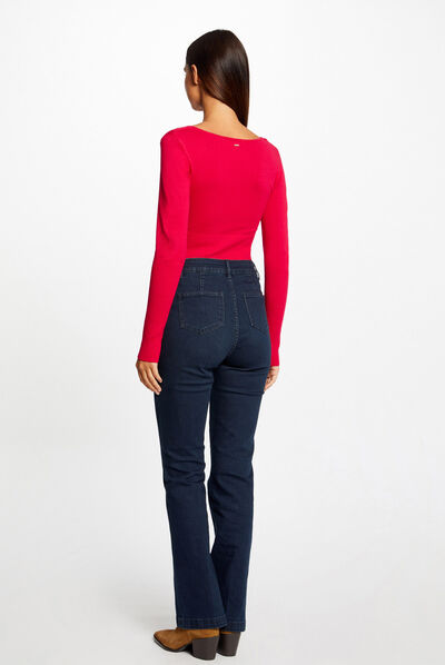 Pull manches longues à détail zippé rose moyen femme