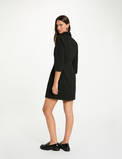 Robe courte tweed noir femme