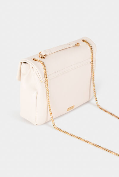 Sac effet enveloppe beige femme