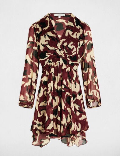 robe courte evasee imprimee multicolore femme Robe courte évasée imprimée multicolore femme