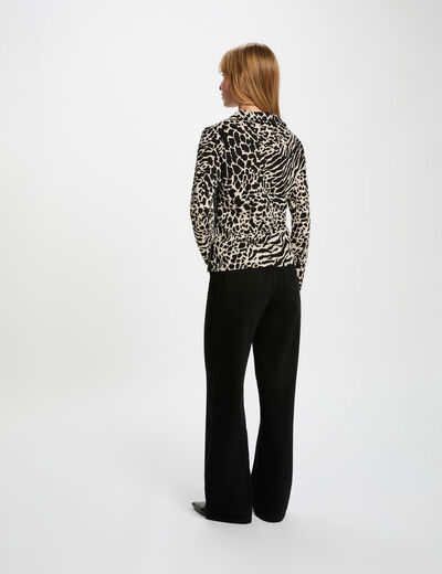 Chemise ajust&eacute;e col &agrave; revers multicolore femme