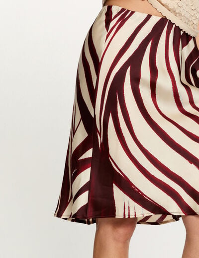 Jupe courte satin&eacute;e multicolore femme