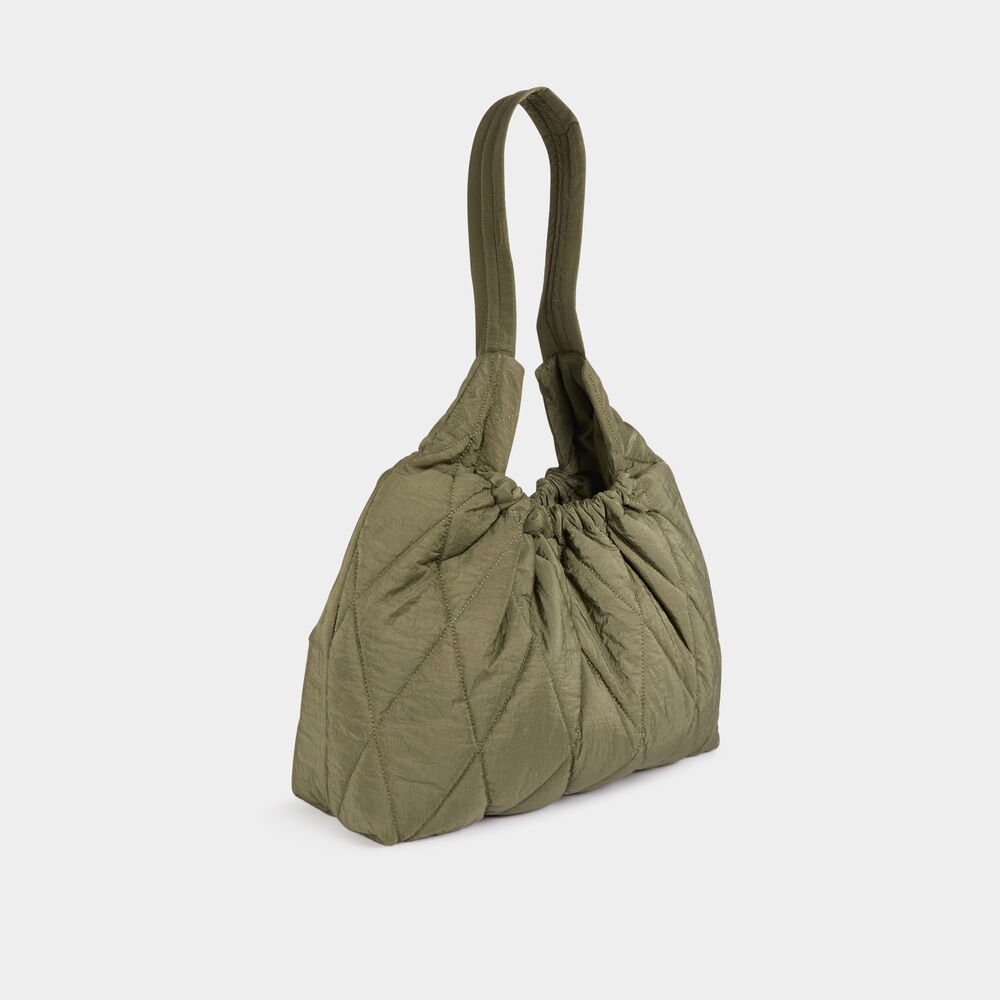Sac matelass&eacute; port&eacute;-&eacute;paule vert kaki femme