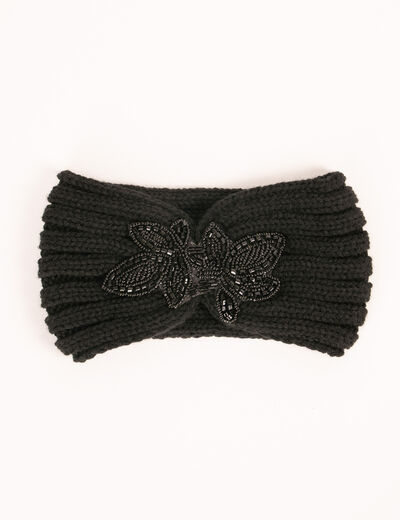 Bandeau avec détail en perles noir femme