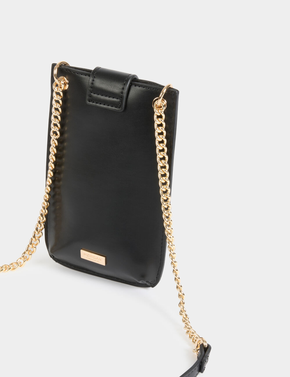 Pochette téléphone à clous noir femme