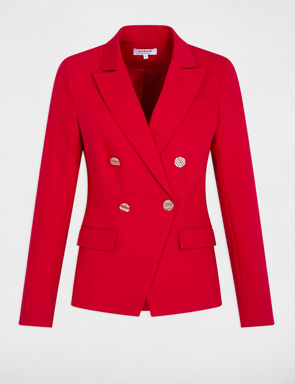 Blazer double boutonnage rouge femme