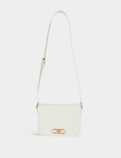 Sac bandouli&egrave;re croco ivoire femme