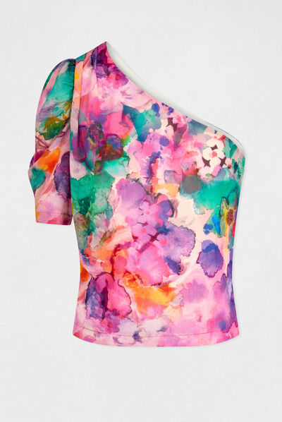 Blouse asymétrique imprimé floral multico femme