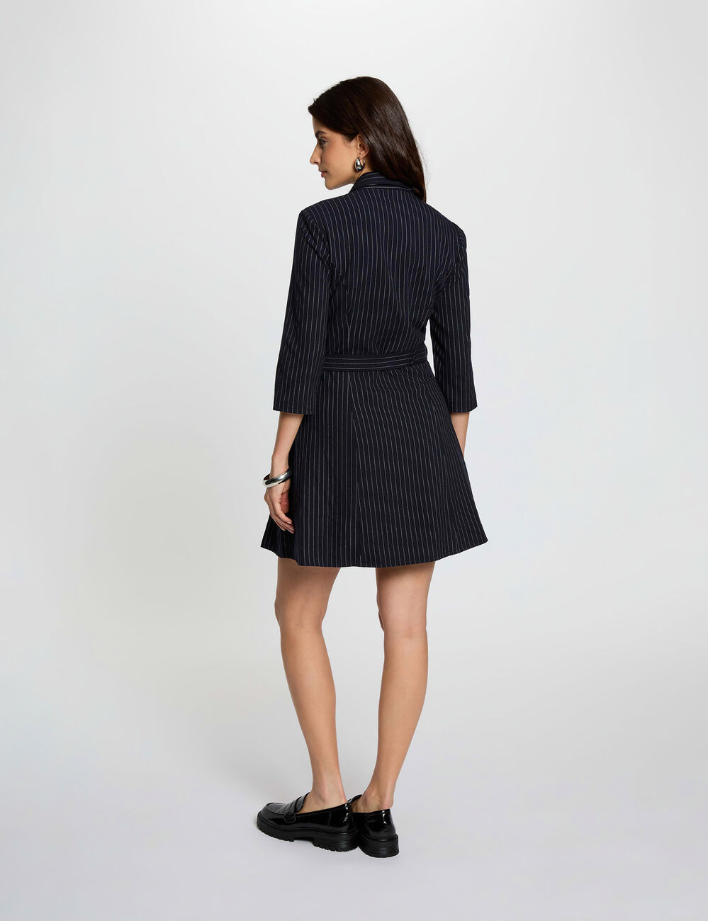 Robe courte ajust&eacute;e bleu marine femme