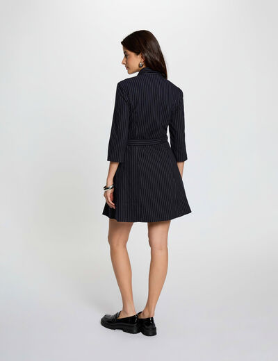 Robe courte ajust&eacute;e bleu marine femme