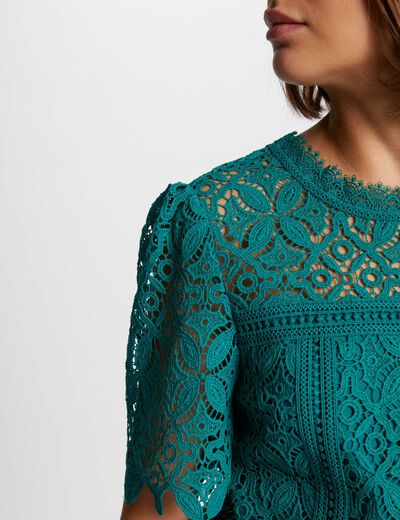 Blouse manches courtes vert moyen femme