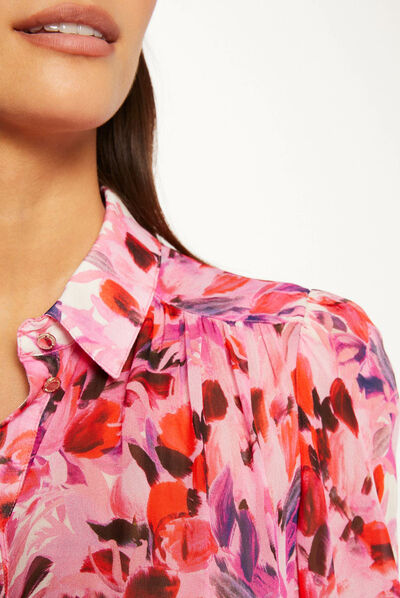 Chemise manches 3/4 imprimé floral multico femme