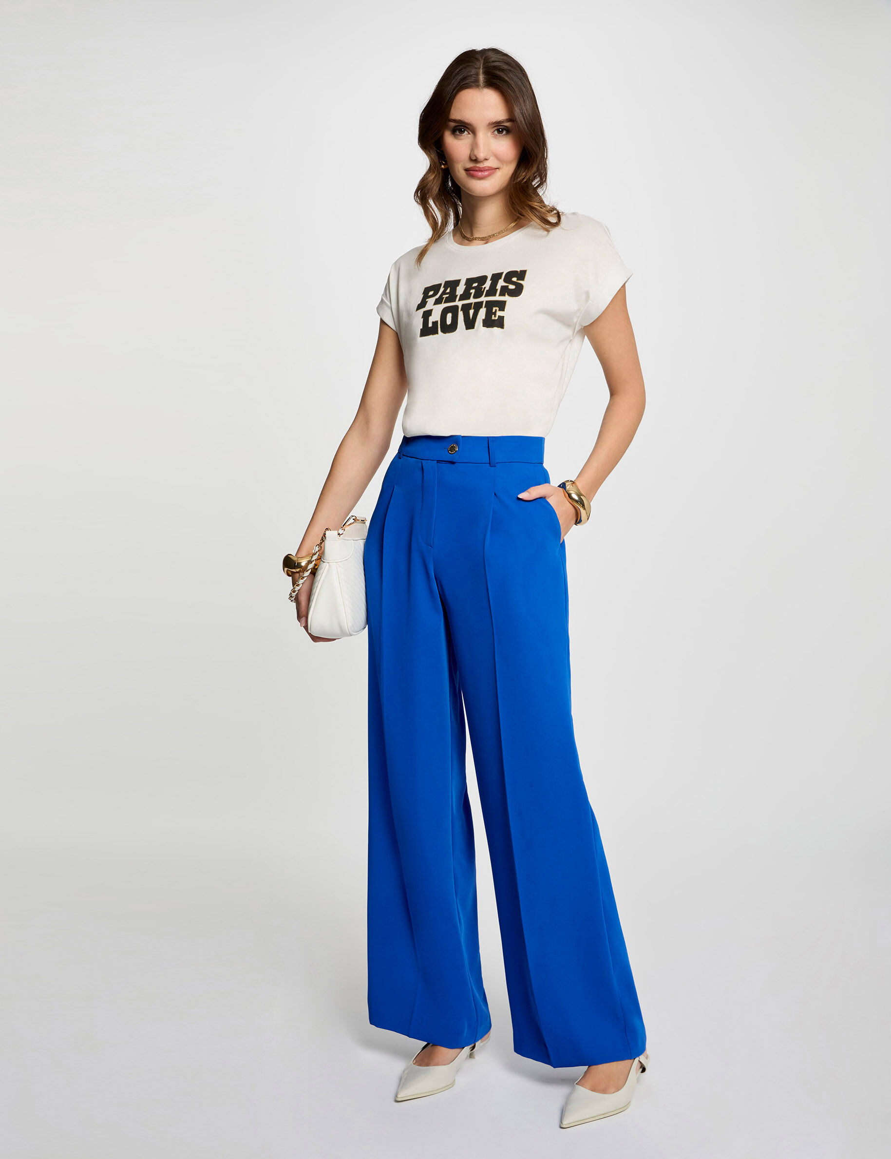 Pantalon flare fluide electrique femme