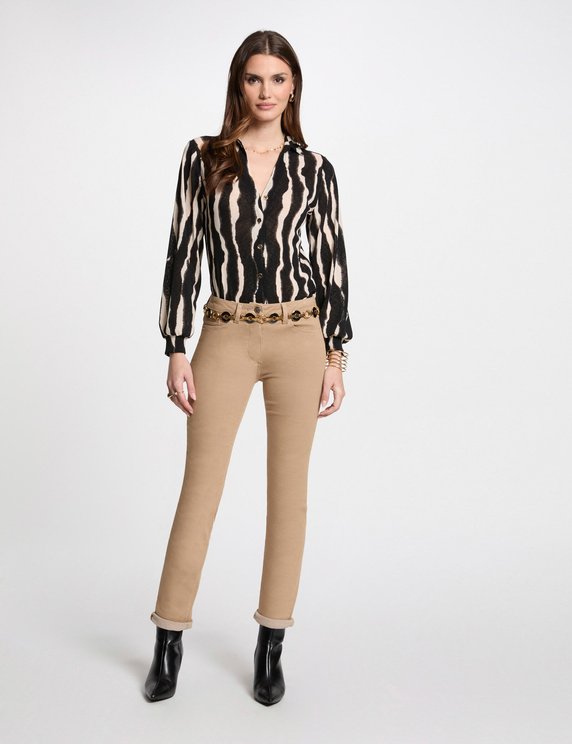 Pantalon droit camel femme - Morgan - Modalova