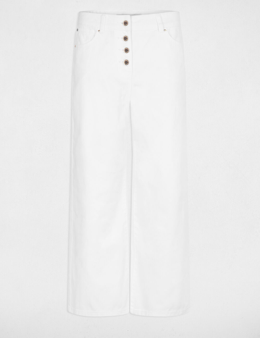 Jeans droit 7/8&egrave;me ecru femme