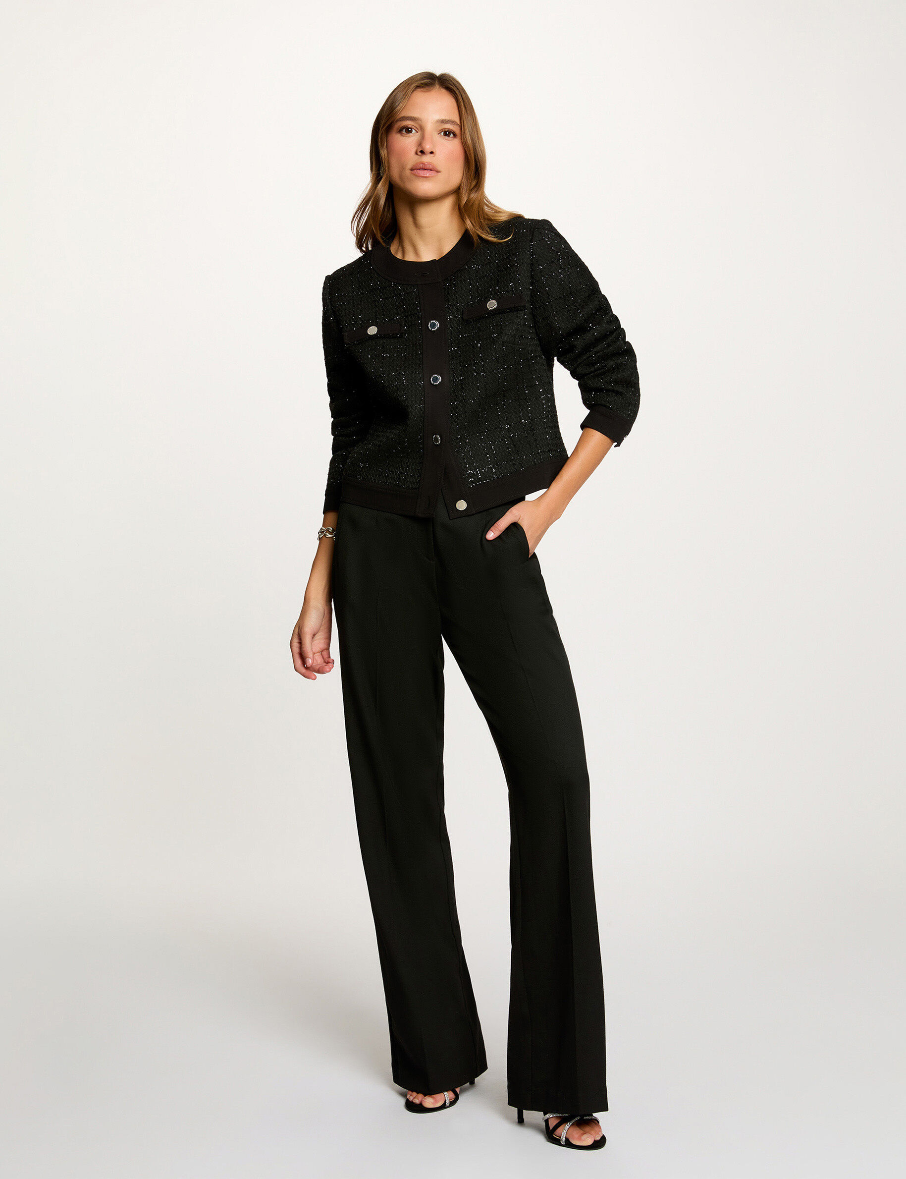 Pantalon flare à pinces femme
