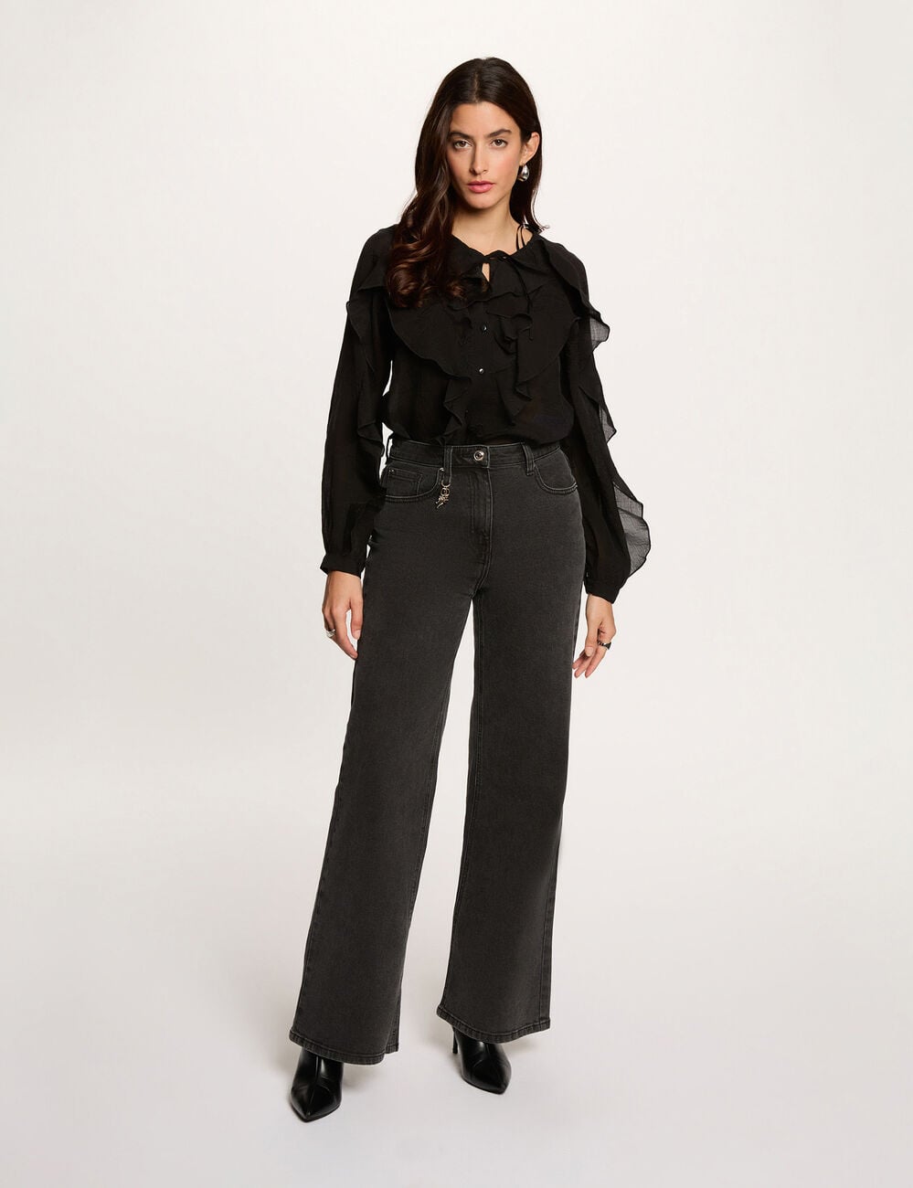 Chemise ajust&eacute;e noir femme