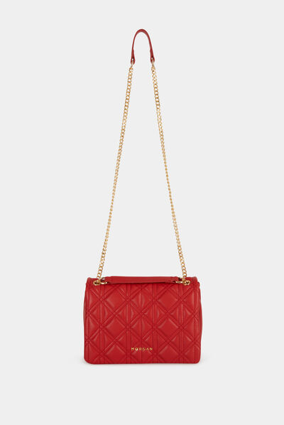 Sac pochette matelassé rouge femme