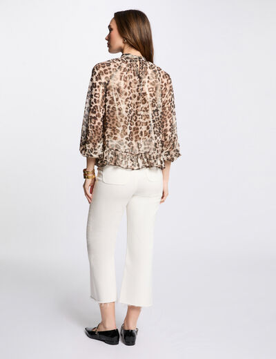 Blouse manches 3/4 imprimée multicolore femme