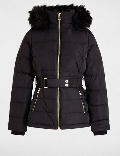 Doudoune &agrave; capuche noir femme