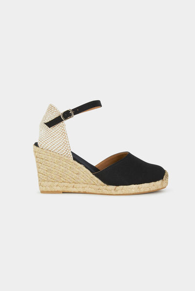 Espadrilles compensées noir femme
