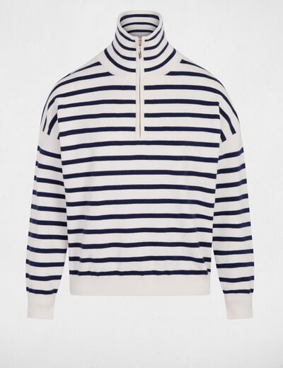 Pull col camionneur blanc femme
