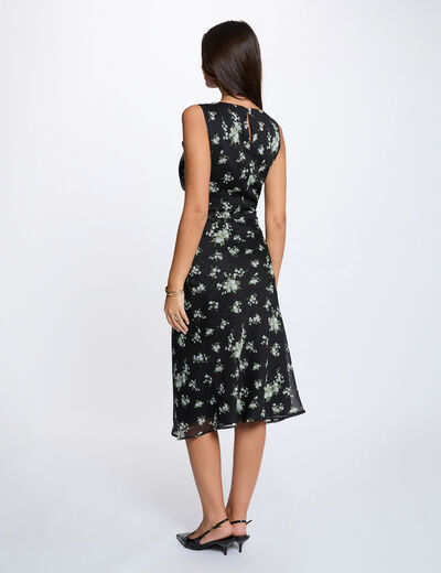 Robe dentelle col v multicolore femme