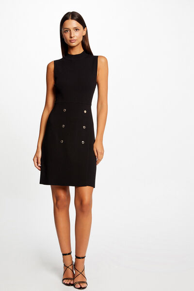 Robe pull cintrée dos dentelle noir femme