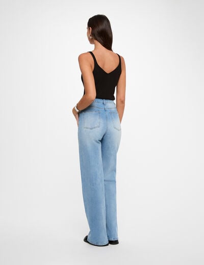 D&eacute;bardeur col v noir femme