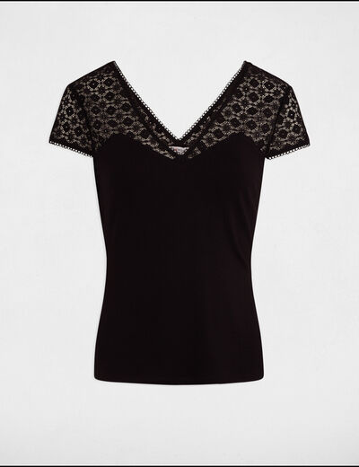 T-shirt manches courtes noir femme