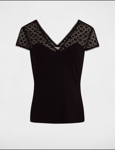 t shirt manches courtes noir femme T-shirt manches courtes noir femme
