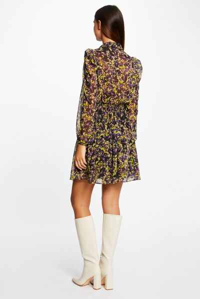 Robe cintrée imprimé abstrait multico femme