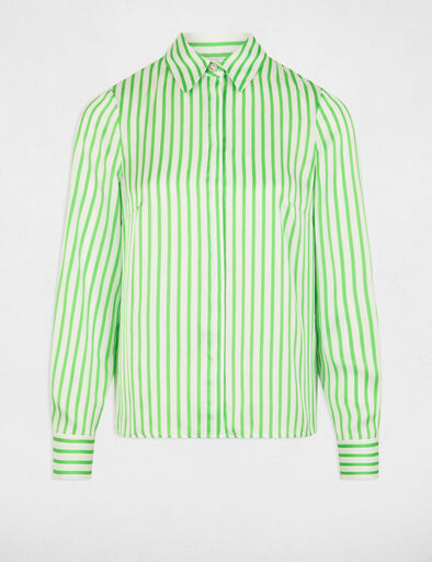 chemise manches longues rayee vert femme Chemise manches longues rayée vert femme