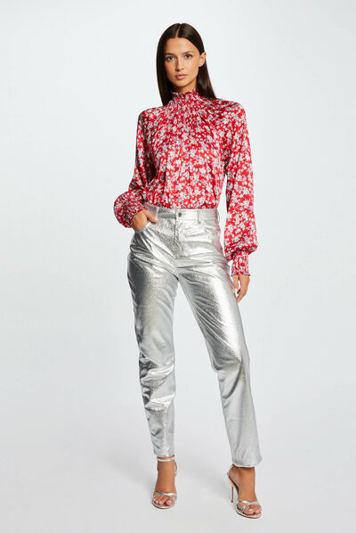 Blouse manches longues imprimé floral multico femme