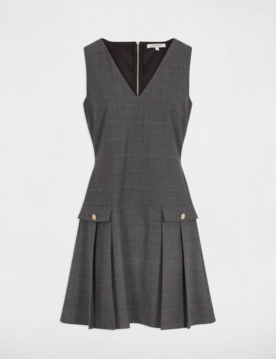Robe chasuble ajust&eacute;e gris moyen femme