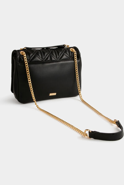 Sac pochette matelassé noir femme