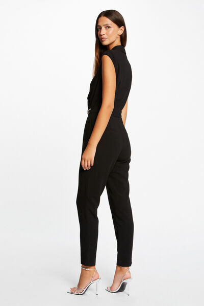 Combinaison cintrée détail boucle noir femme