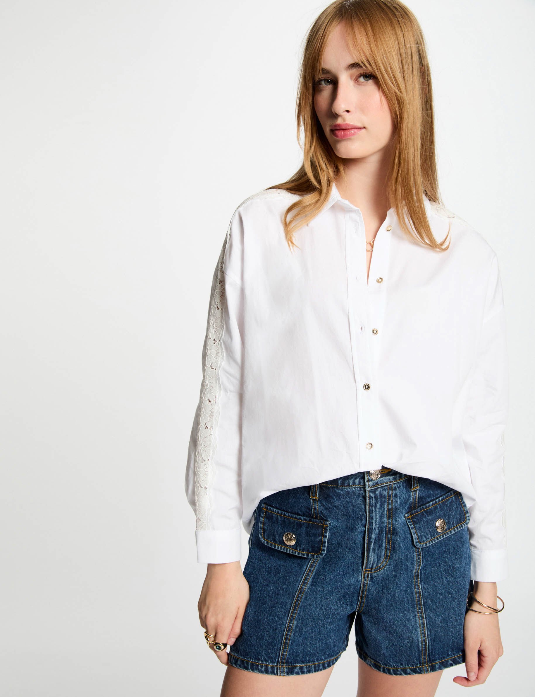 Chemise manches longues blanc femme - Morgan - Modalova